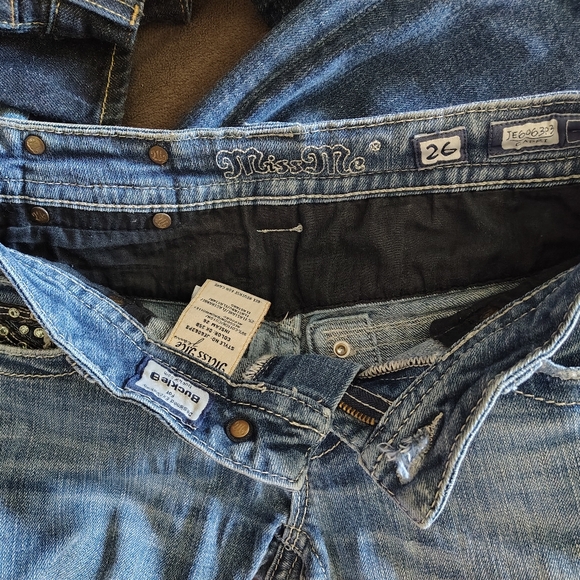 Miss Me Ankle Skinny Jeans,Women Blue Denim+Silver Studs,Distressed,Pockets, 26 - Picture 13 of 14